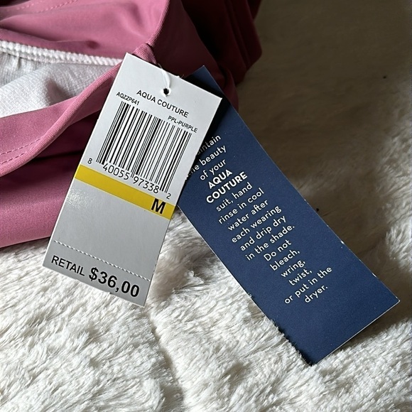 Aqua Couture Purple Swim Separate high waisted swim bottoms size Medium NWT - Picture 5 of 12